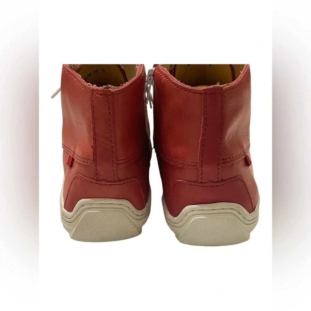 Marc Joseph | Brownish Red Grainy Leather Preppy High Top Bootie Kids Unisex Sz5